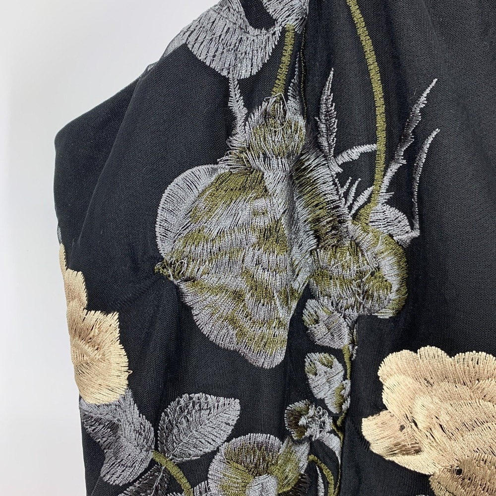 Lulus Dress Elston Black Floral Embroidered Mini Sleeveless Womens Size XL - Picture 10 of 13
